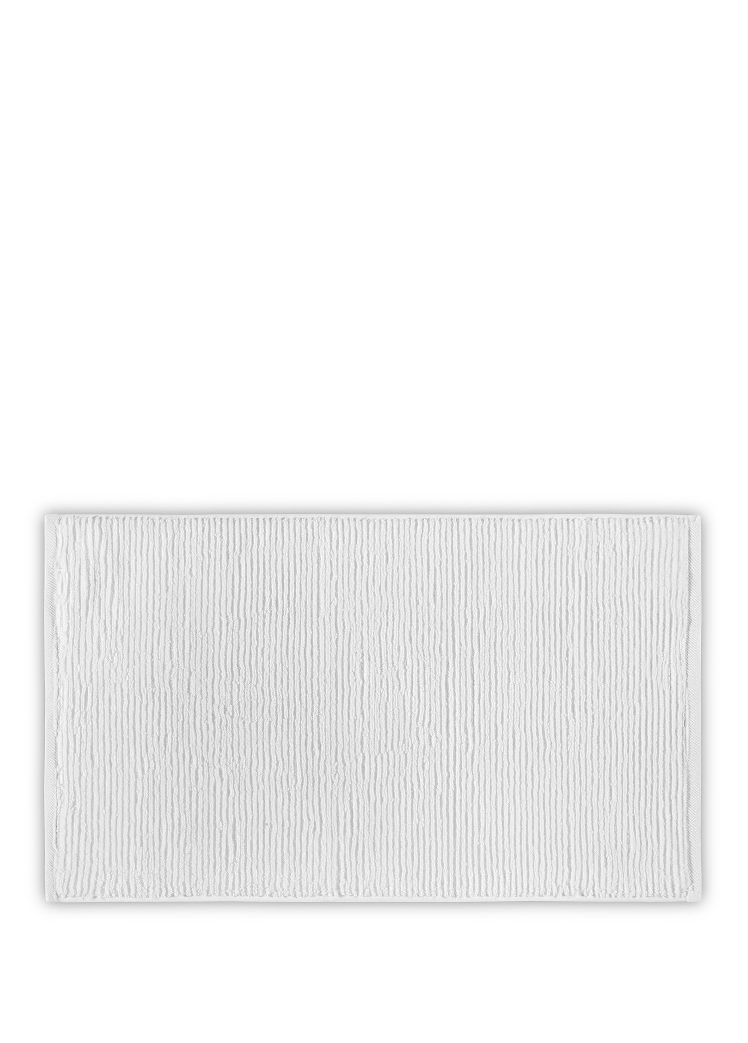 Slim Ribbed White Pamuk Banyo Paspası 60 x 90 cm