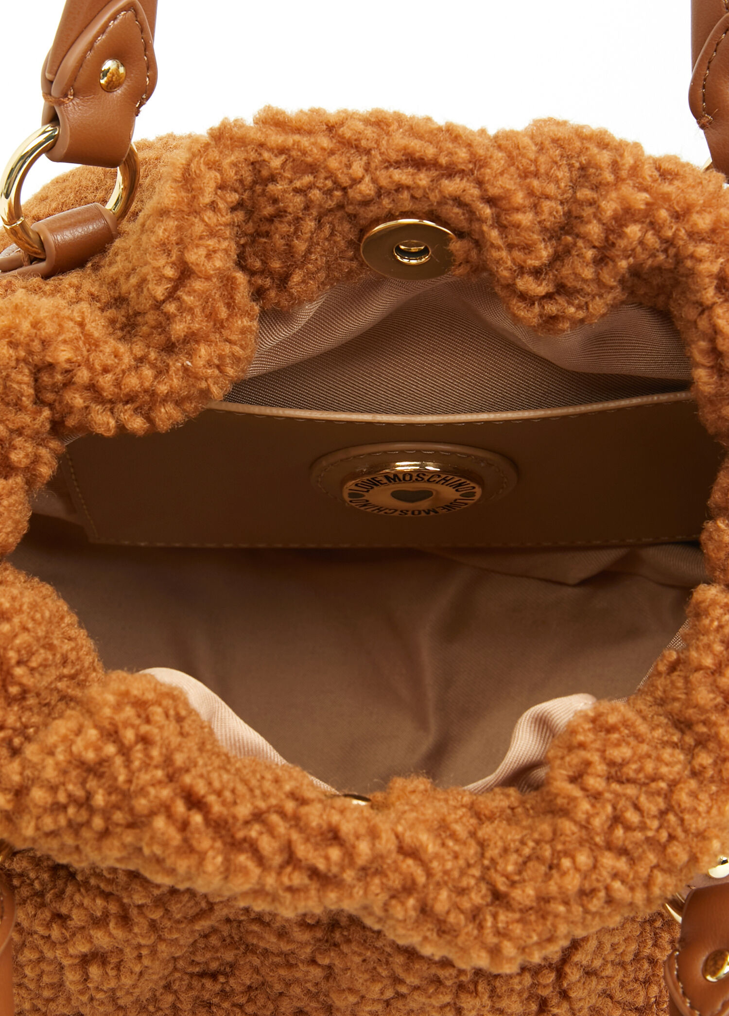 モココ Love Moschino - Poodle Taba Shearling Kadın Çanta - Taba