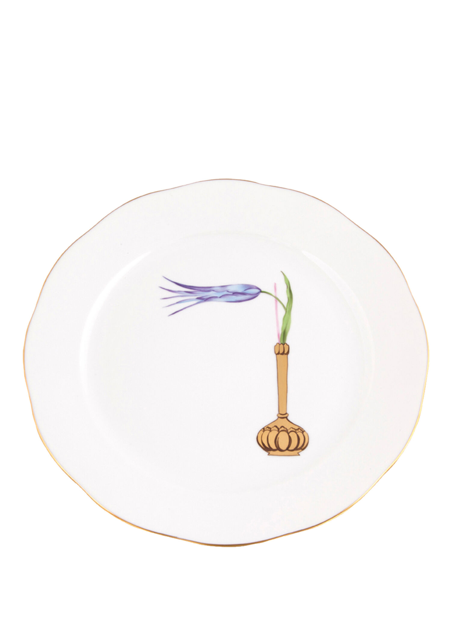 Lale Desenli Renkli Porselen Yemek Tabağı 26 cm