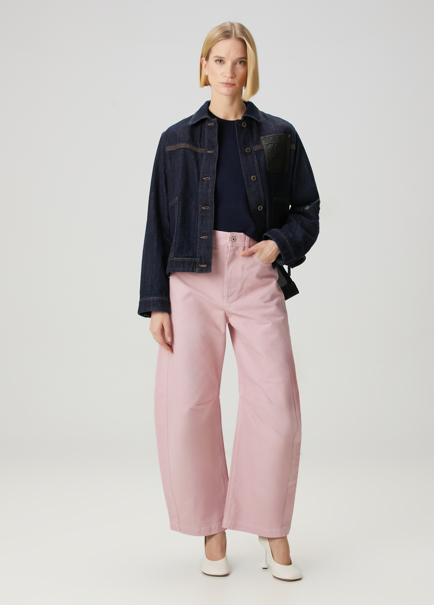 Barrel Pembe Loose Leg Jean Pantolon