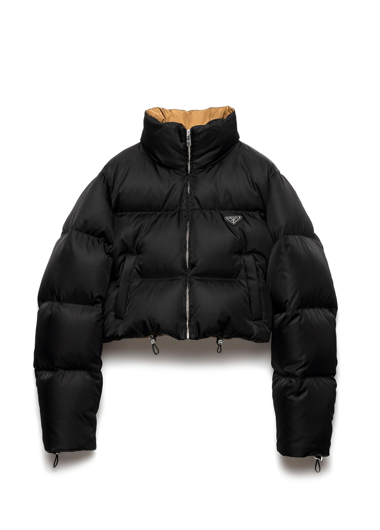 Siyah Re-Nylon Kadın Kısa Şişme Mont