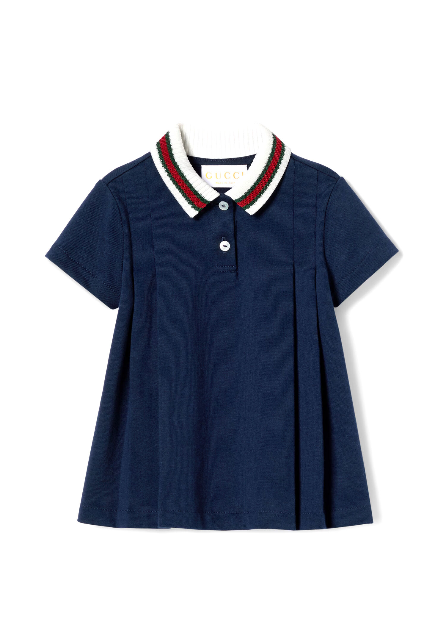Lacivert Polo Yaka Kız Bebek Elbise
