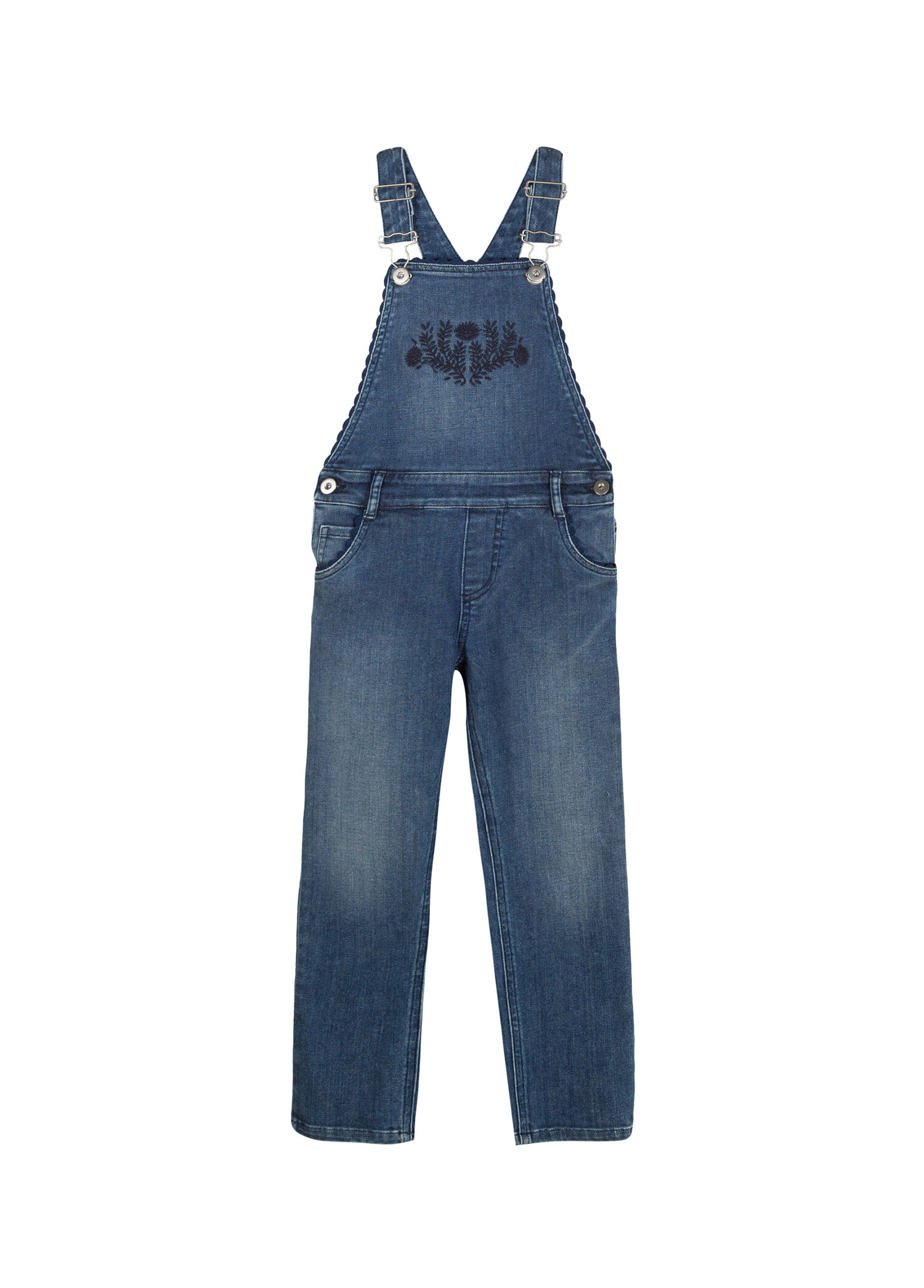 Koyu Mavi Denim Kız Çocuk Salopet