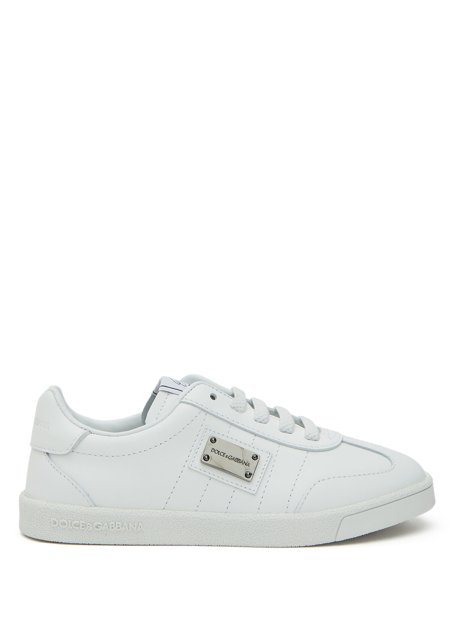 Beyaz Logolu Erkek Çocuk Deri Sneaker