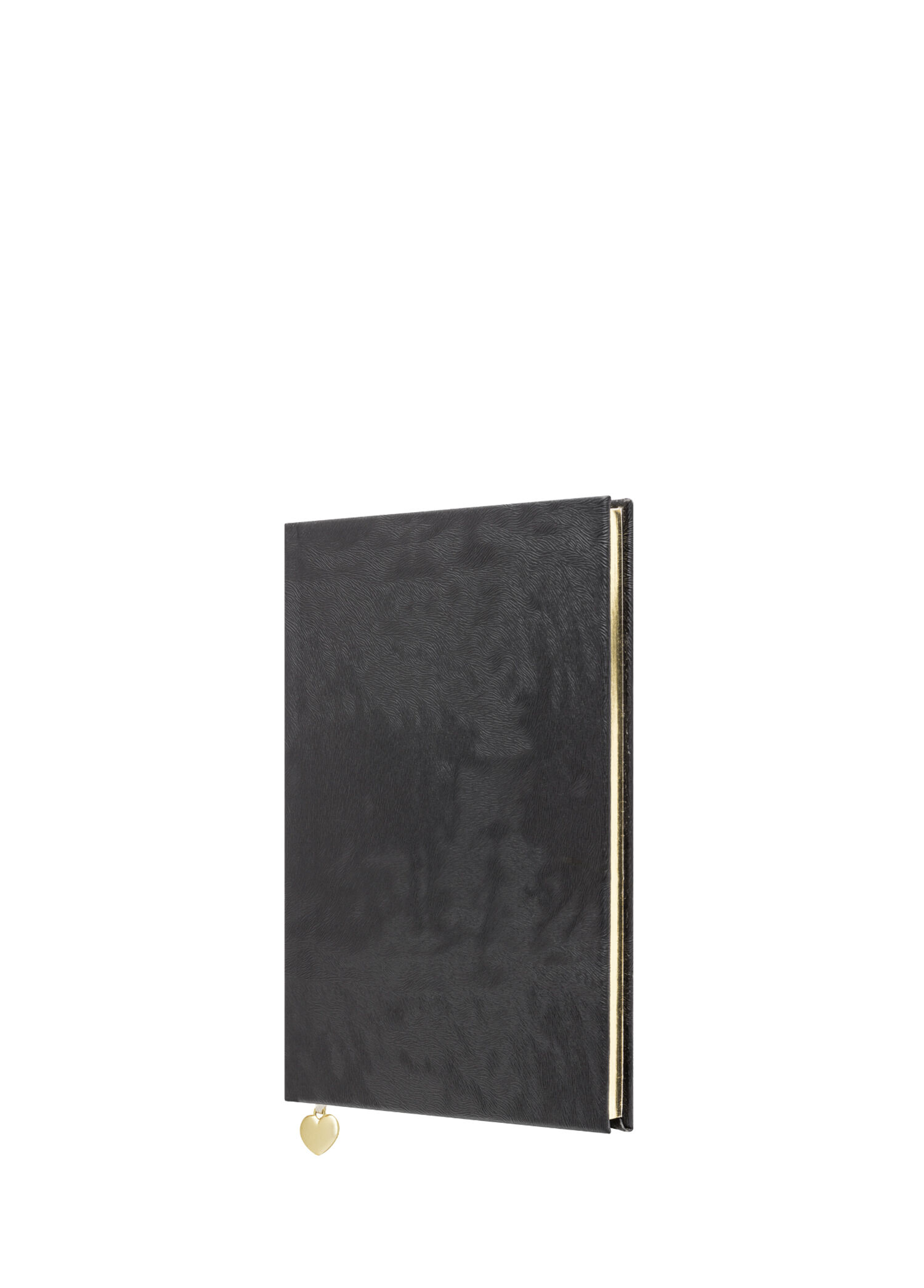 Siyah Deri Sert Kapaklı Çizgili Defter