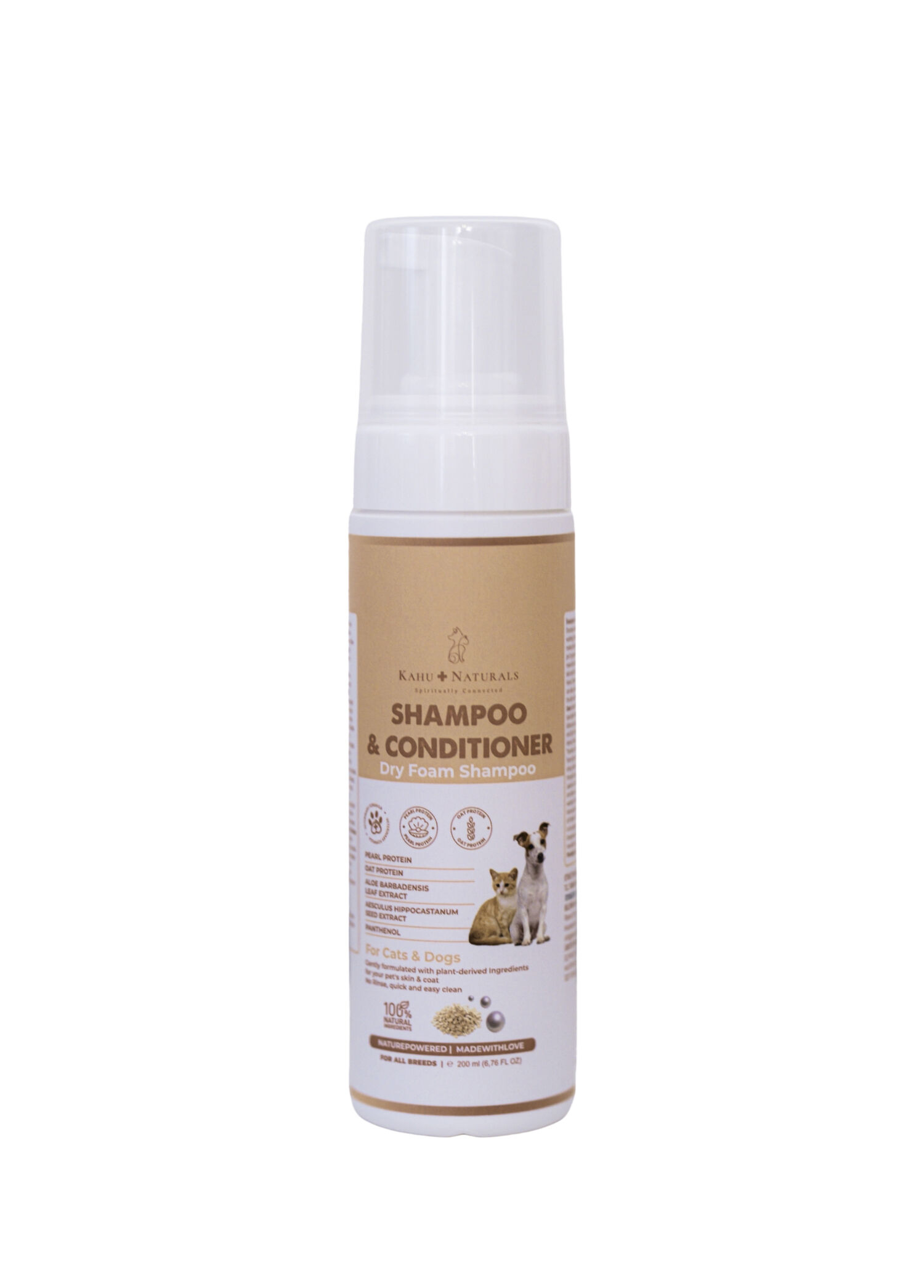Shampoo Conditioner Organik İçerikli Nemlendirici Durulanmayan Kedi ve Köpek Kuru Köpük Şampuan 200 ml