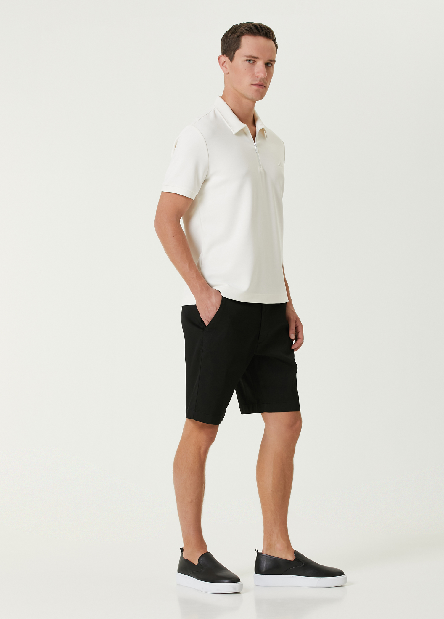 Comfort Fit Ekru Polo Yaka T-shirt_2