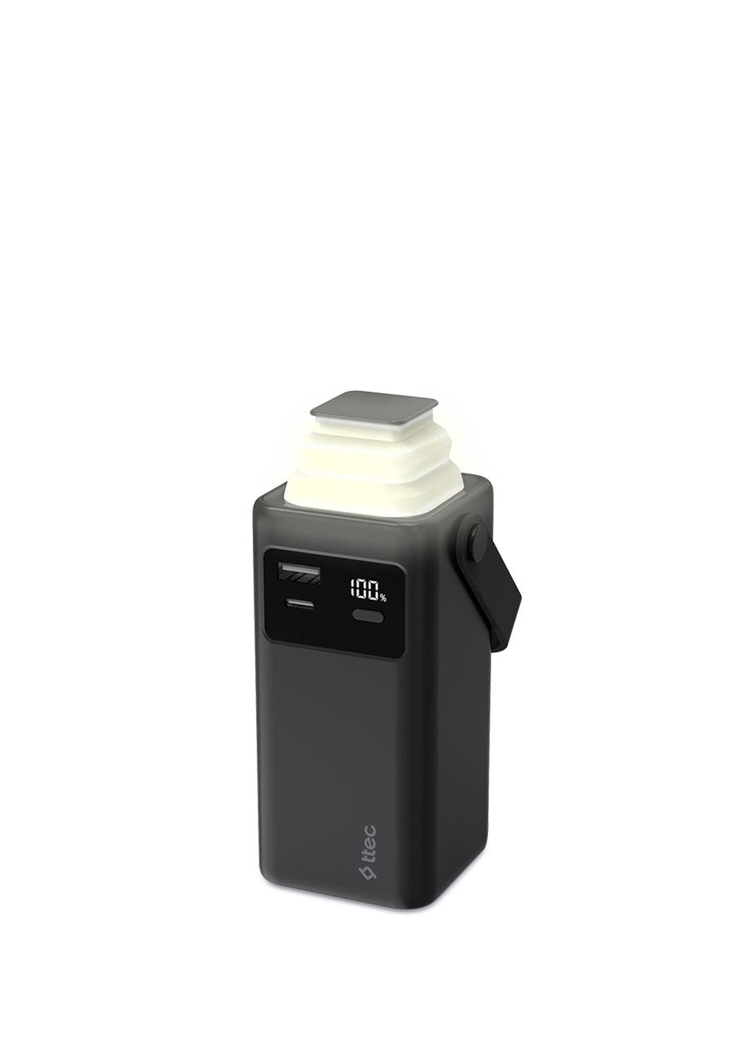 ReCharger Extreme LCD 20.000mAh PD 20W USB-C ve Lightning Dahili Kablolu LED Fenerli Powerbank 2BB238