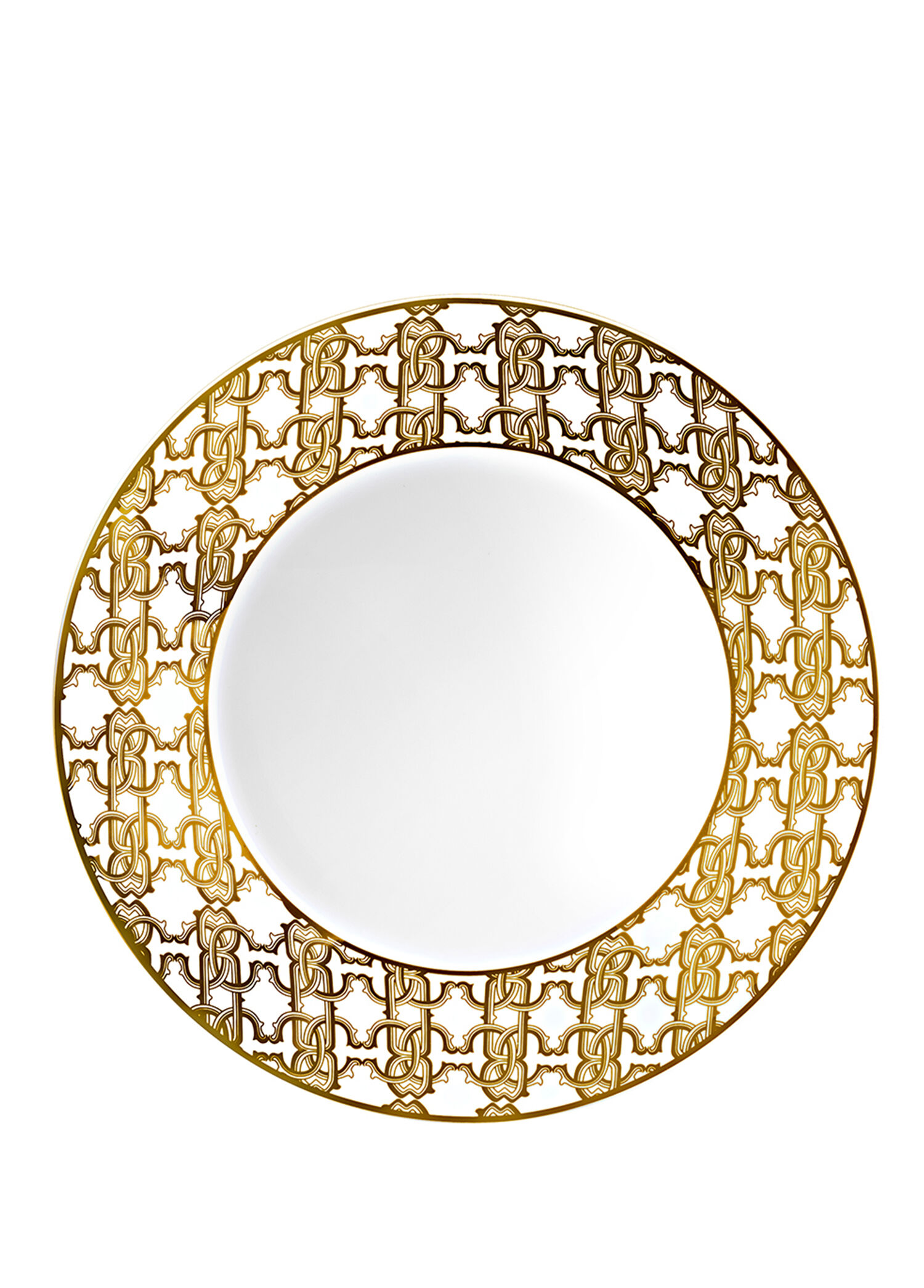 Monogram Gold Altın Dekorlu Porselen Çukur Tabak 22 cm