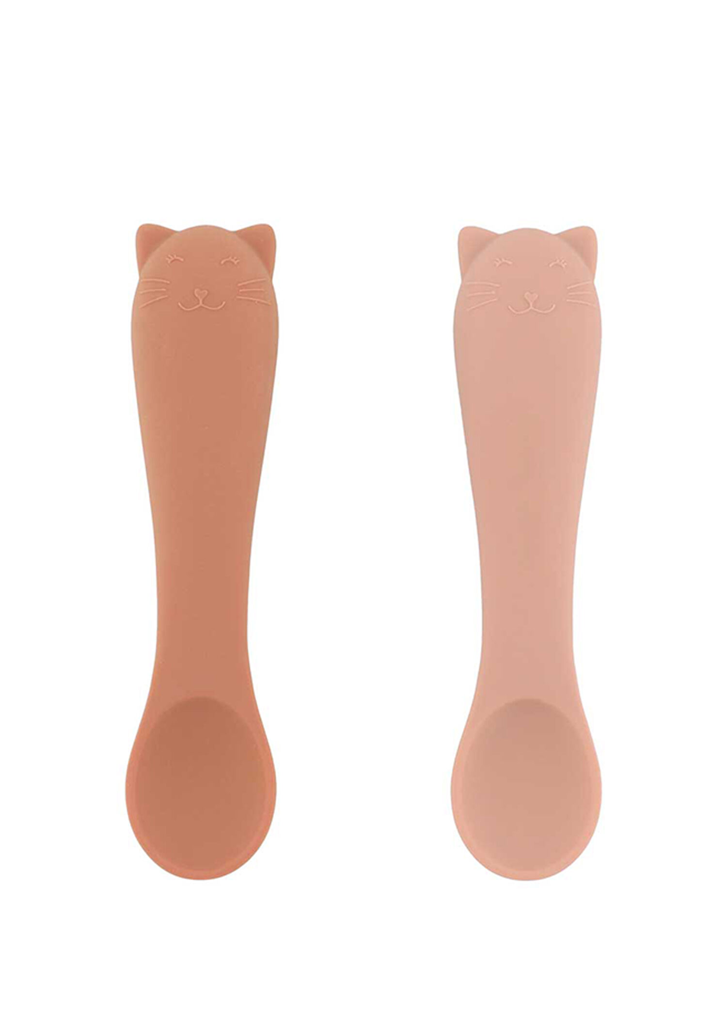 Mrs. Cat Pembe Silikon 2'li Bebek Mama Kaşığı Seti