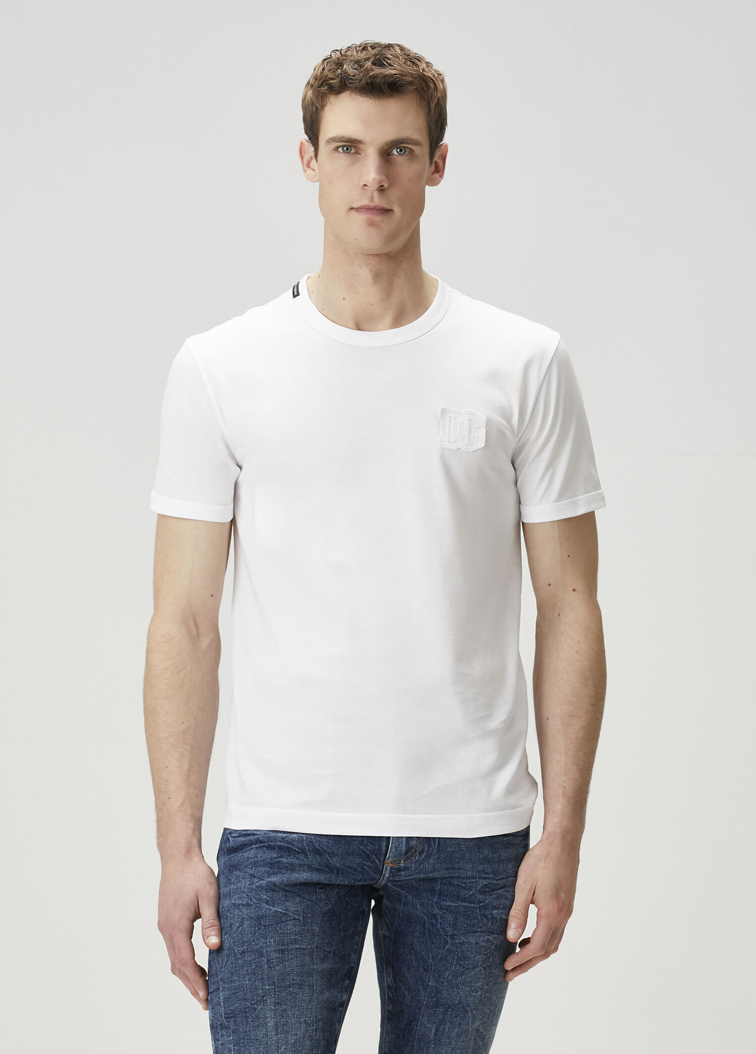 Beyaz Logo Detaylı T-shirt