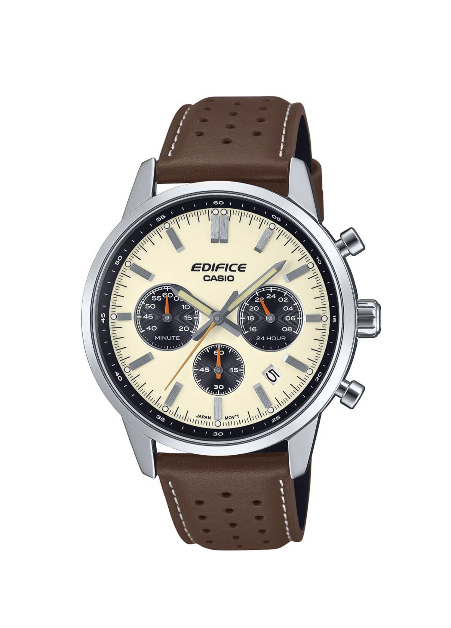 Casio Çok Renkli Erkek Casio EFR-575L-7AD Edifice Kahverengi Deri