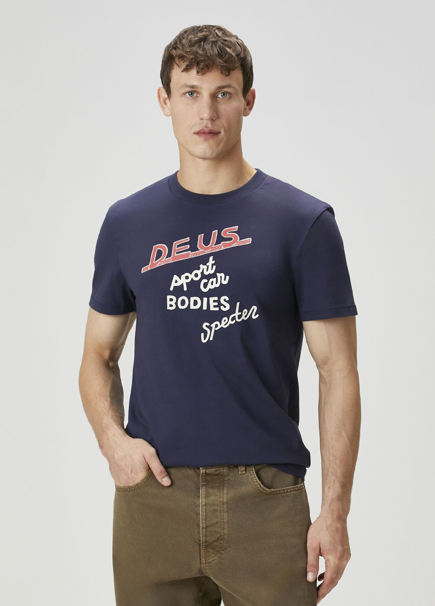 P Deus Ex Machina Navy Blue Printed T Shirt