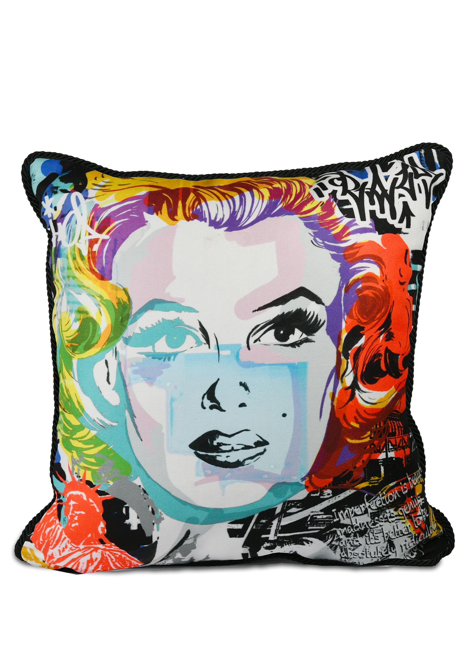 Street Art Marilyn 45x45 cm Kadife Yastık