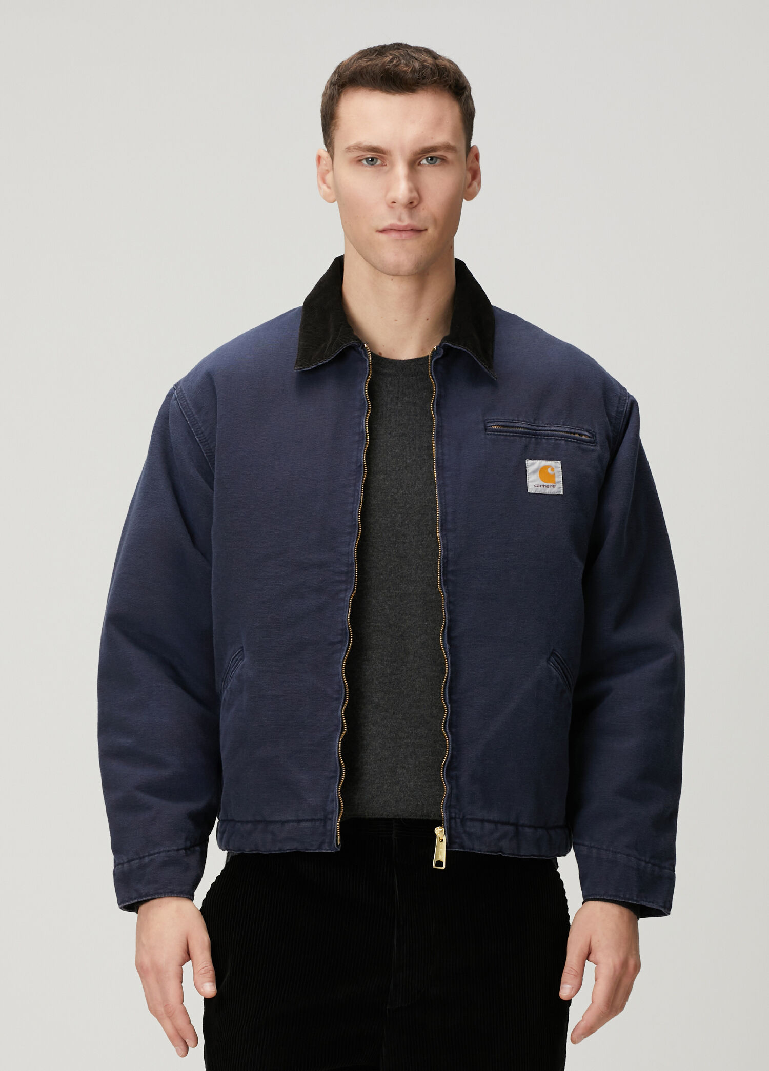 Carhartt WIP - Detroit Lacivert Organik Pamuk Mont - Siyah-Lacivert