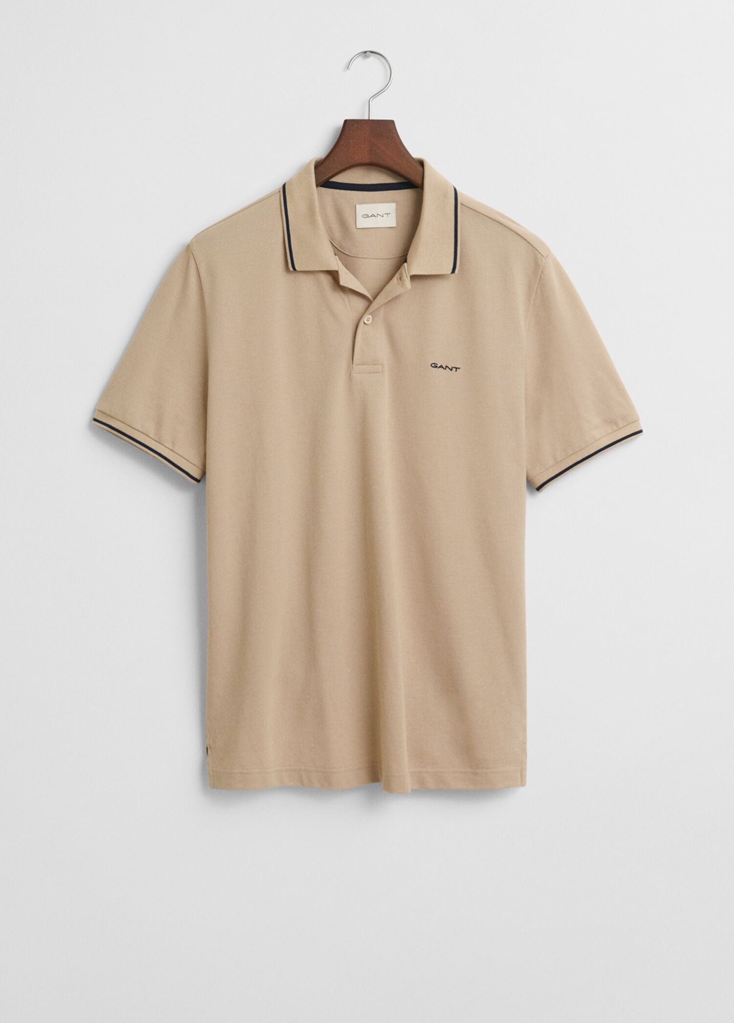 Bej Polo Yaka Regular Fit Kısa Kollu Erkek T-Shirt