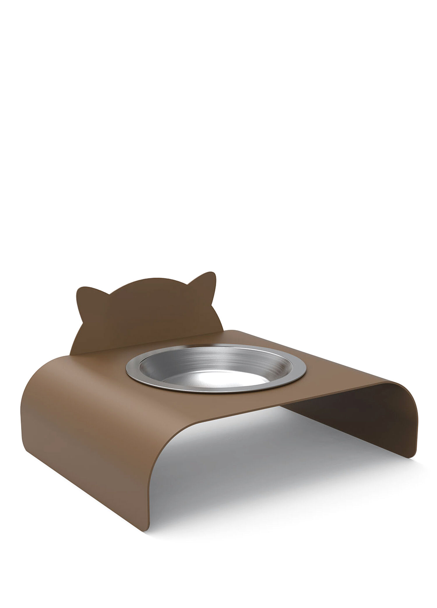 Purr Kahverengi Metal Kedi Mama Kabı