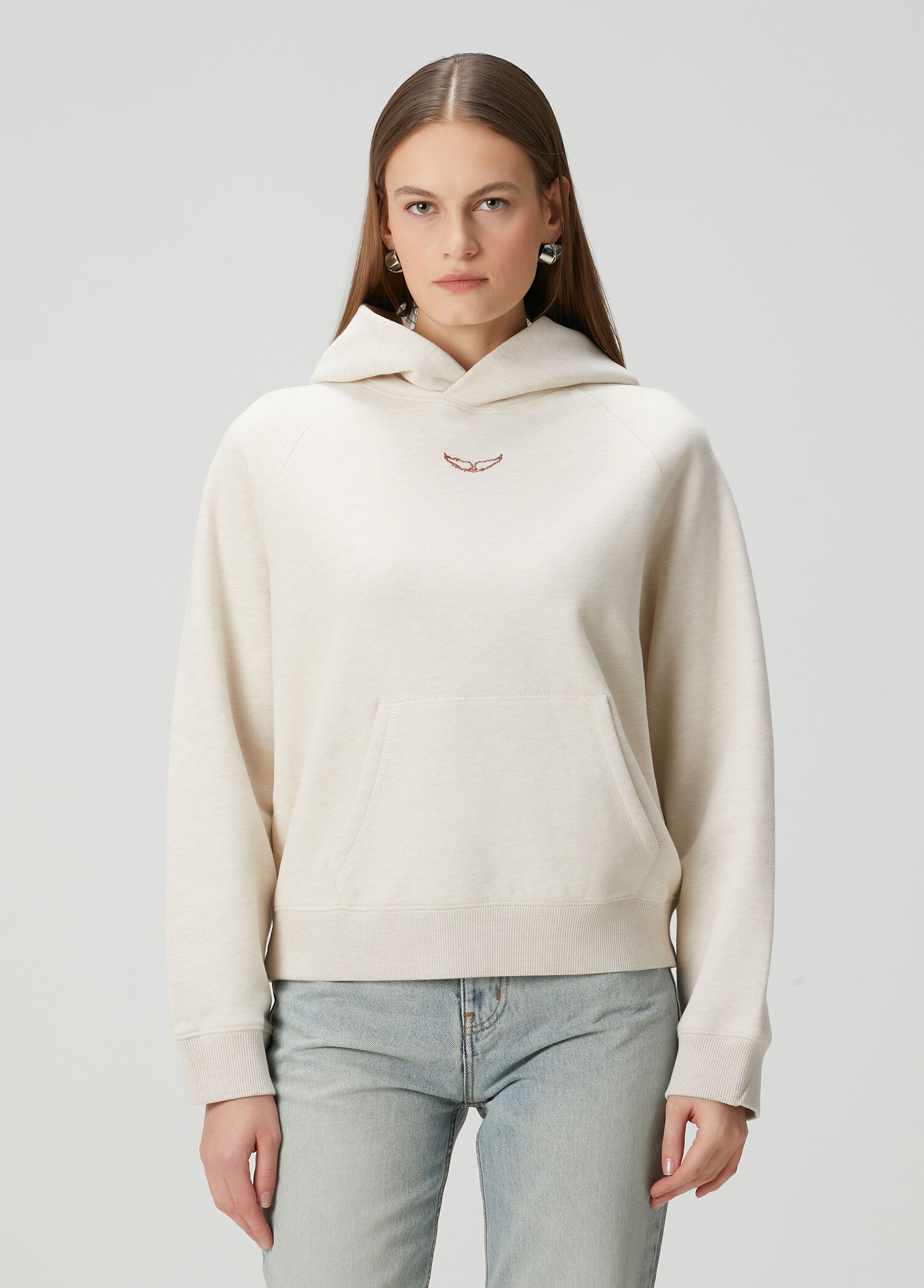 Georgy Kırık Beyaz Kapüşonlu Sweatshirt