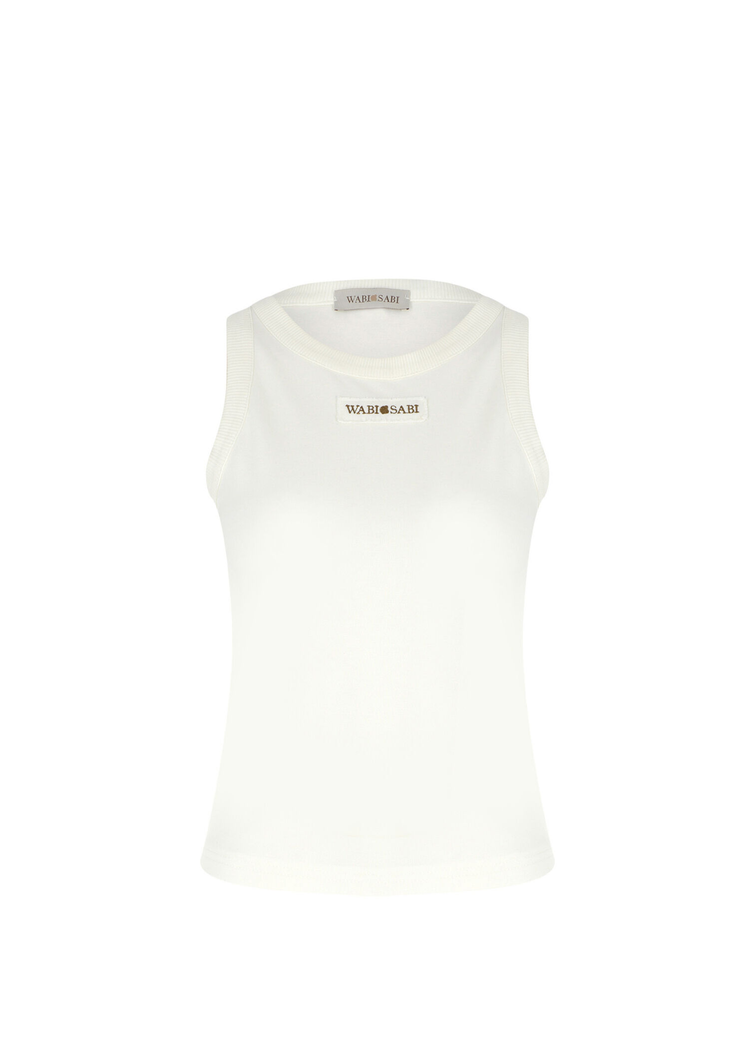 Ekru Halter Yaka Kolsuz Kadın Bluz