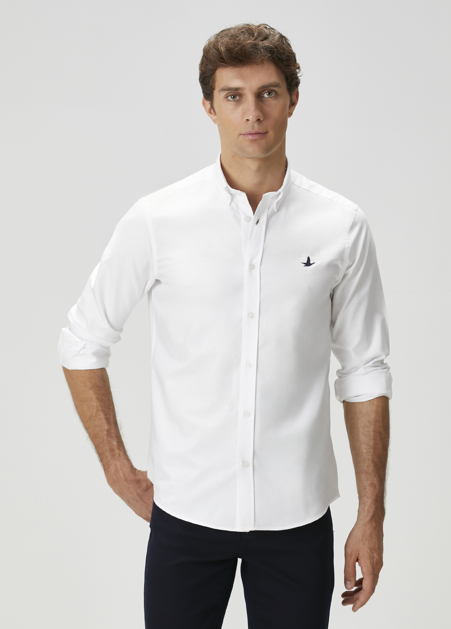 Regular Fit Beyaz Oxford Gömlek