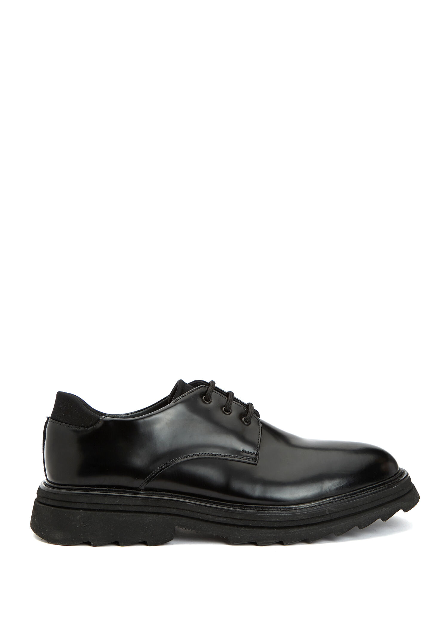 Black Men's Open-Up Leather Shoes