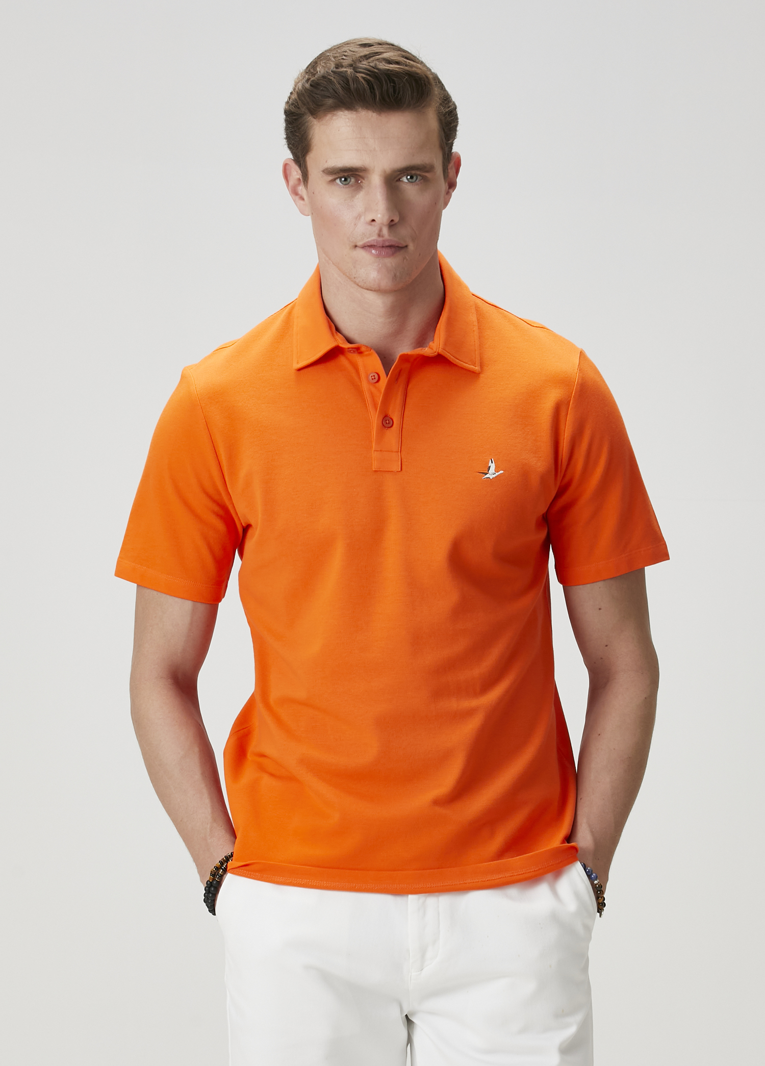Comfort Fit Turuncu Polo Yaka T-shirt_1