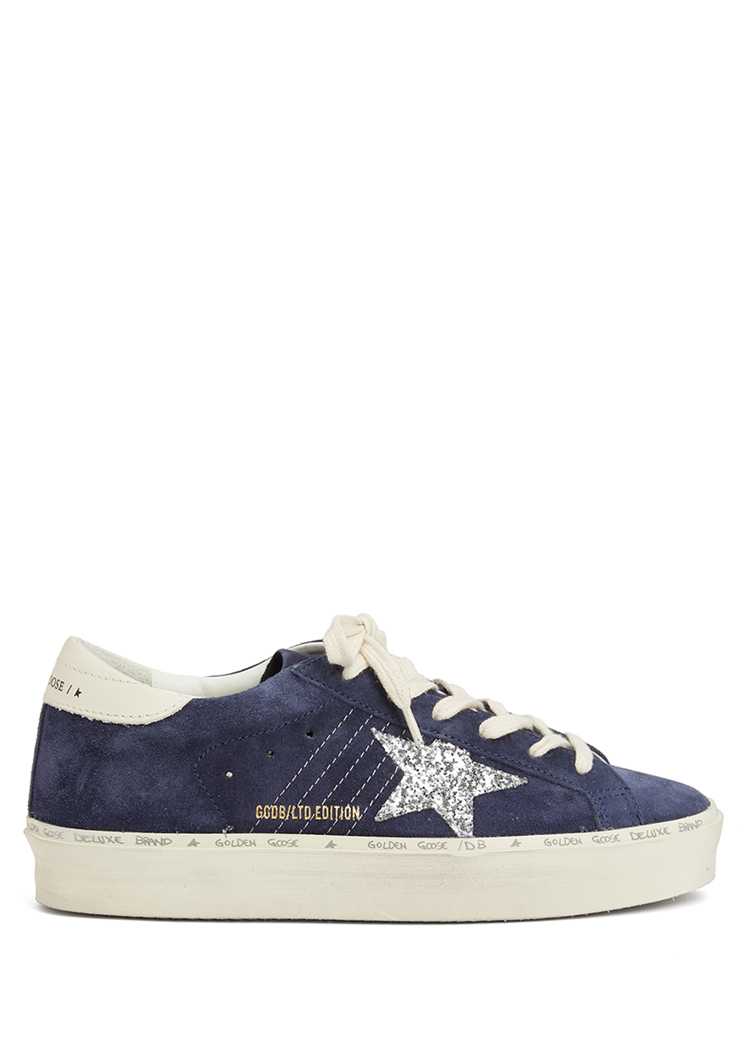 Golden Goose Hi Star Navy Blue Women's Suede Sneakers