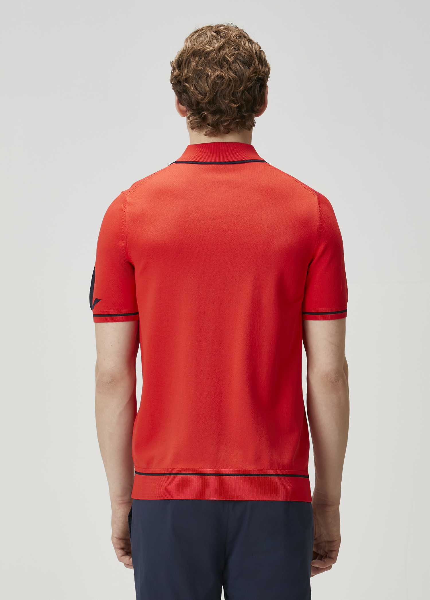 Kırmızı Kaz Jakarlı Polo Yaka T-shirt_4