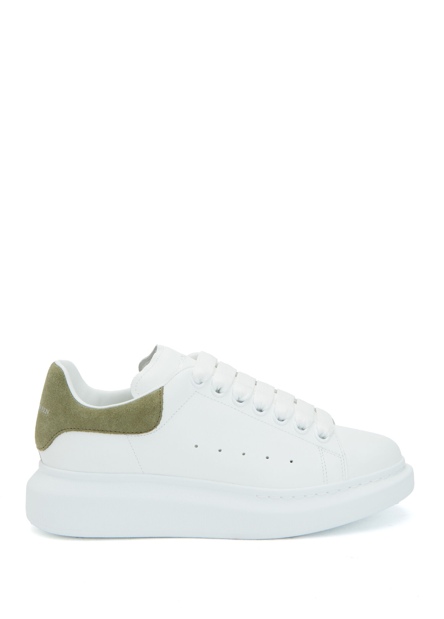 Oversized Beyaz Yeşil Kadın Deri Sneaker