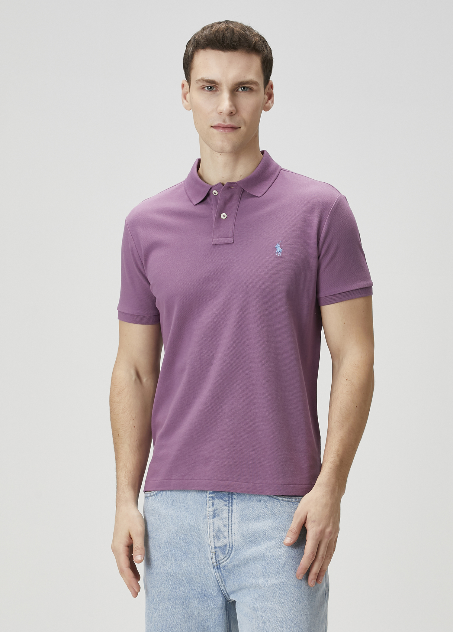 Lila Polo Yaka T-shirt