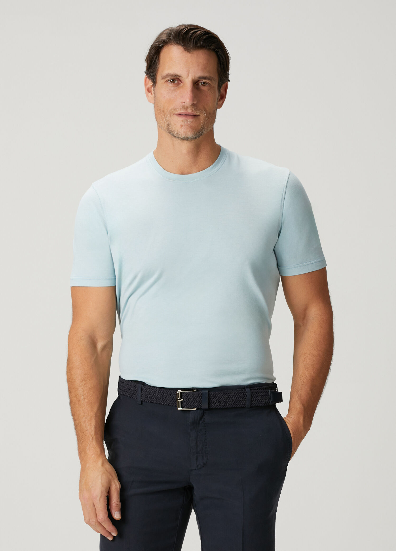 Mavi İpek T-shirt