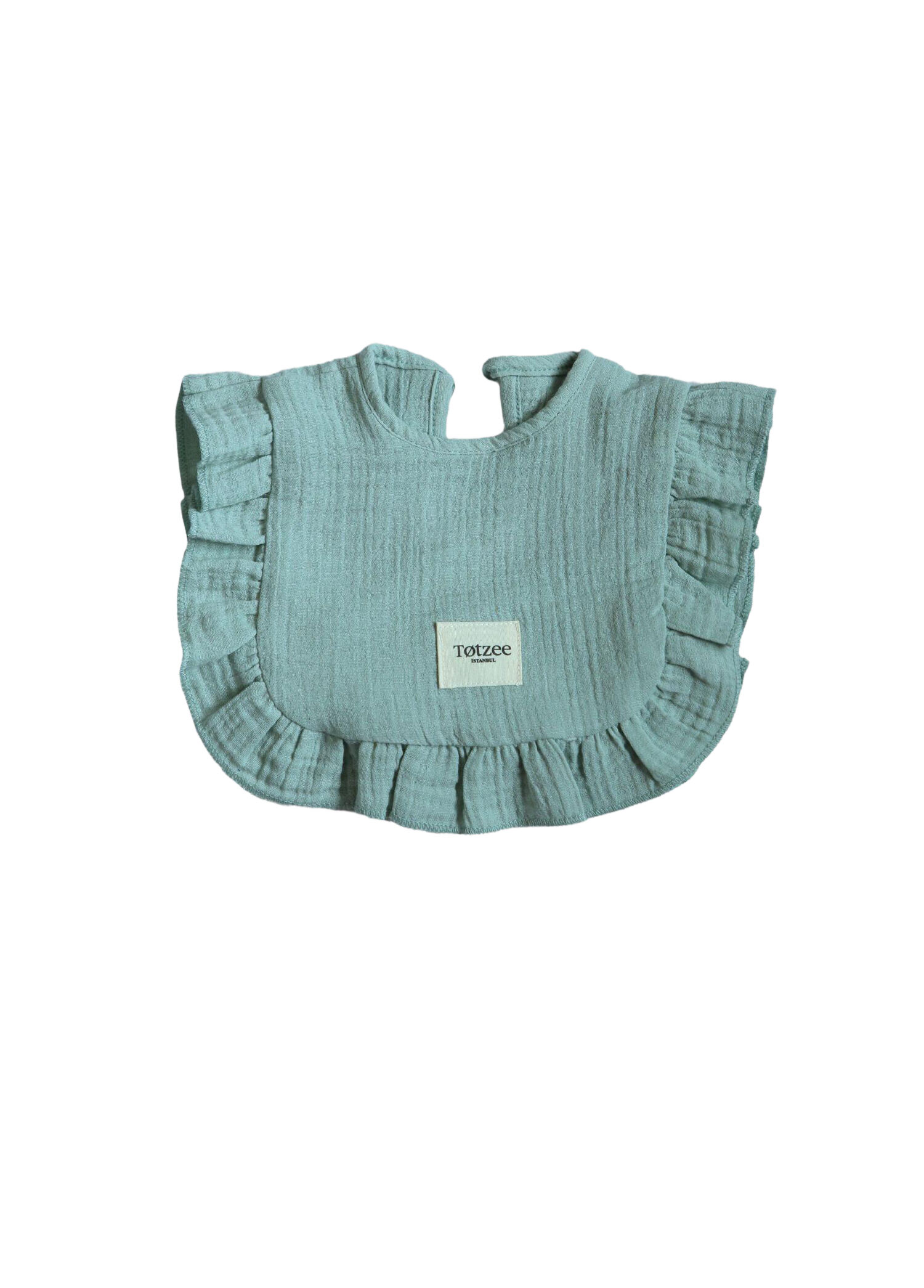 Mint Müslin Fırfırlı Unisex Bebek Mama Önlüğü