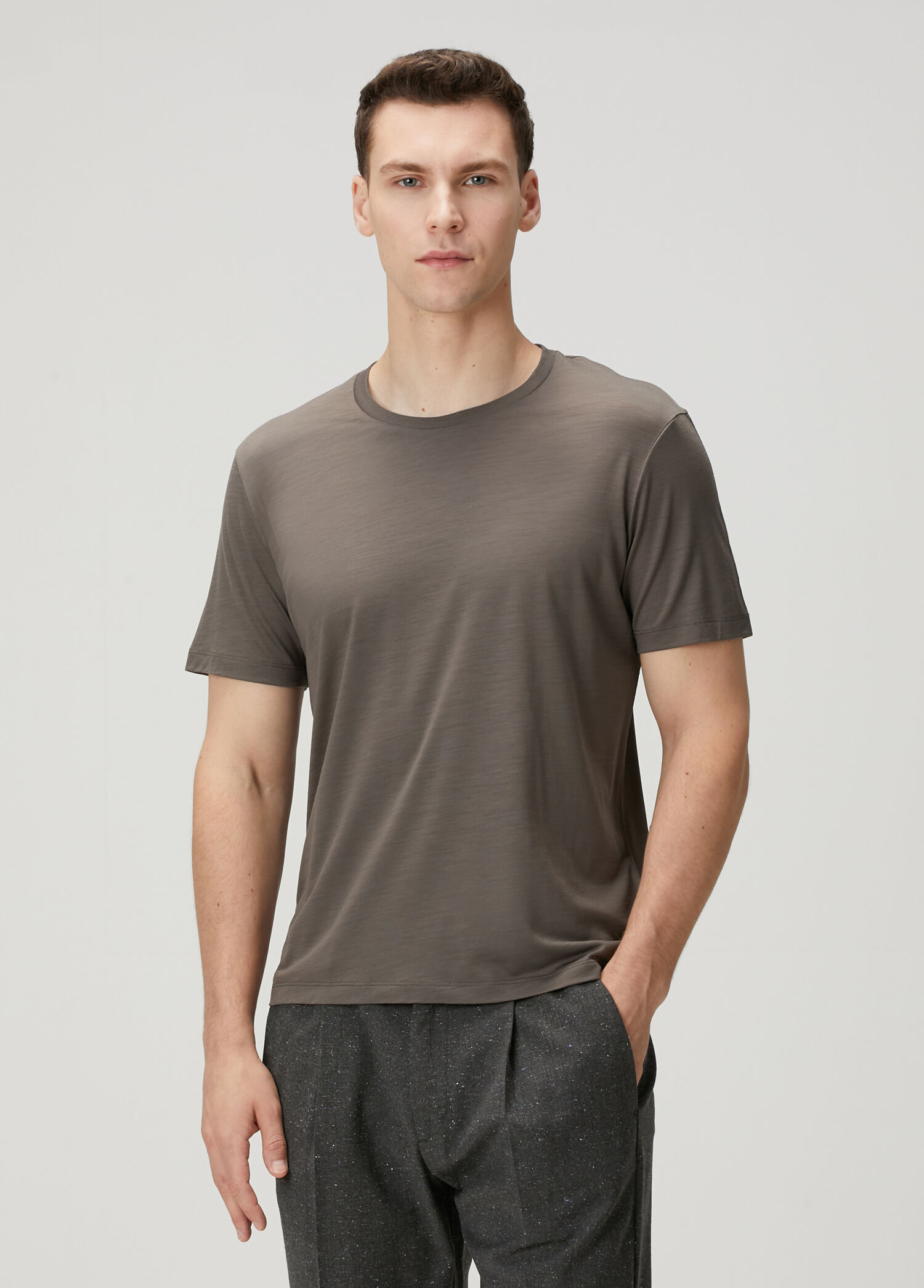 Kahverengi Yün T-shirt