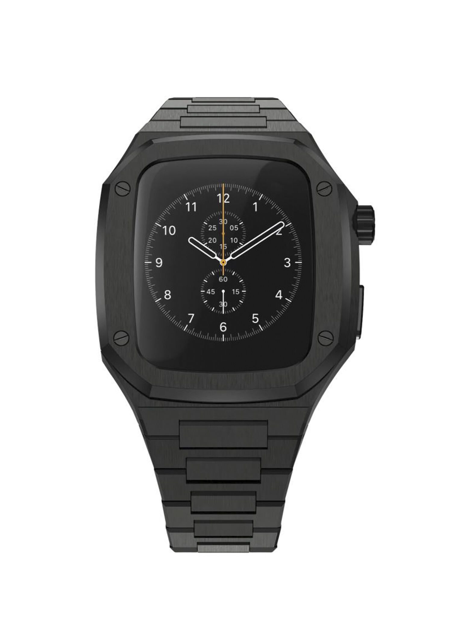 Apple Watch Uyumlu 44/45/46 mm Siyah Belize Loop Kasa Koruyucu Kordon