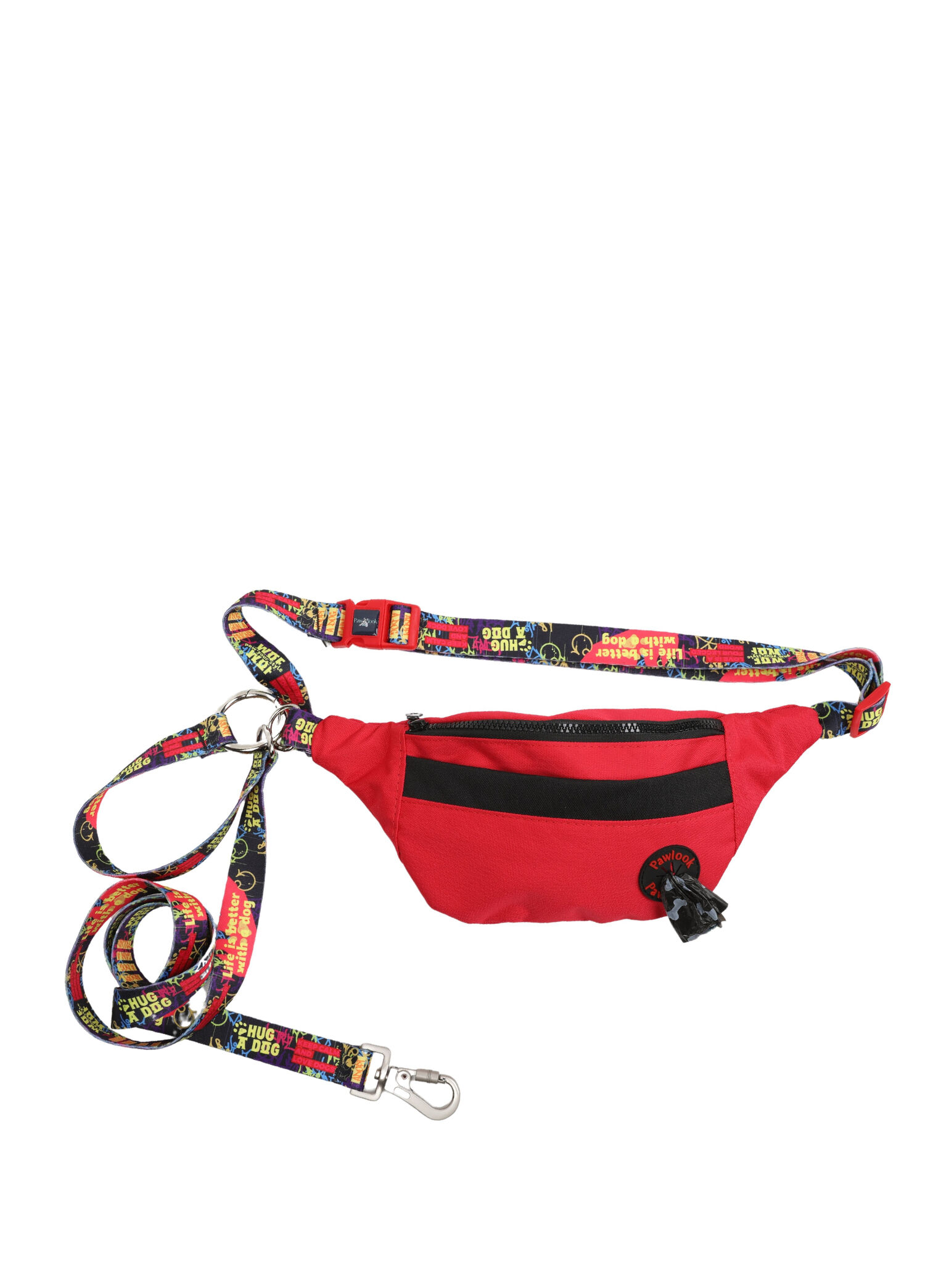 HandsFree Free Bar Kırmızı Çantalı Köpek Gezdirme Kayışı