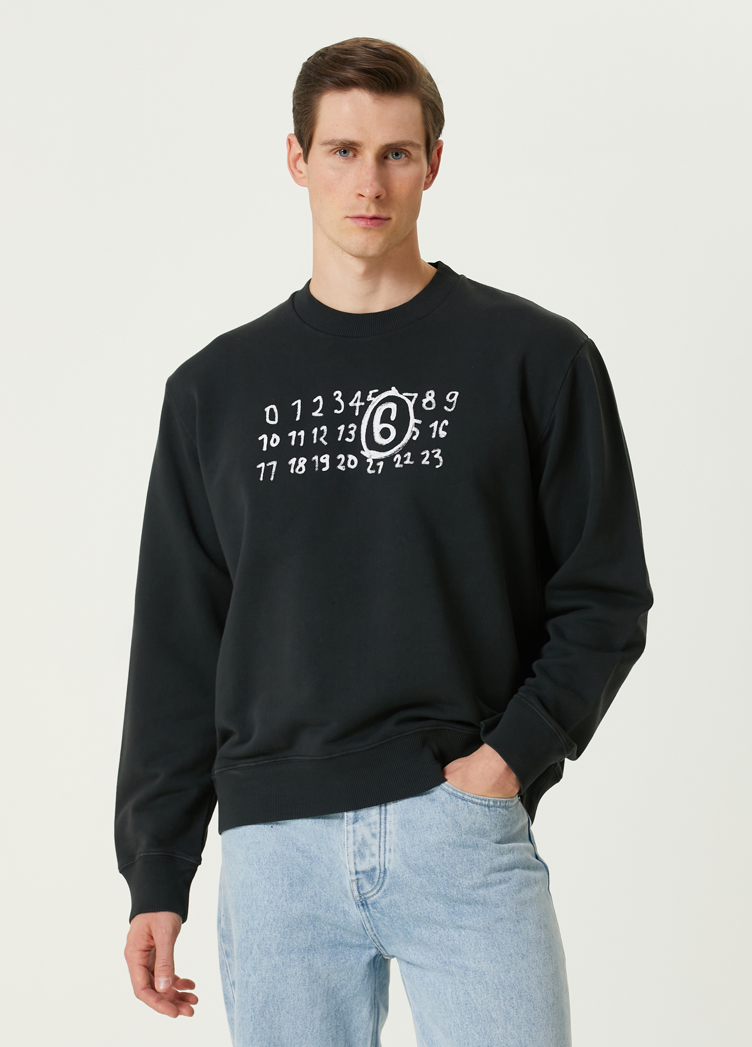 Siyah Baskılı Sweatshirt