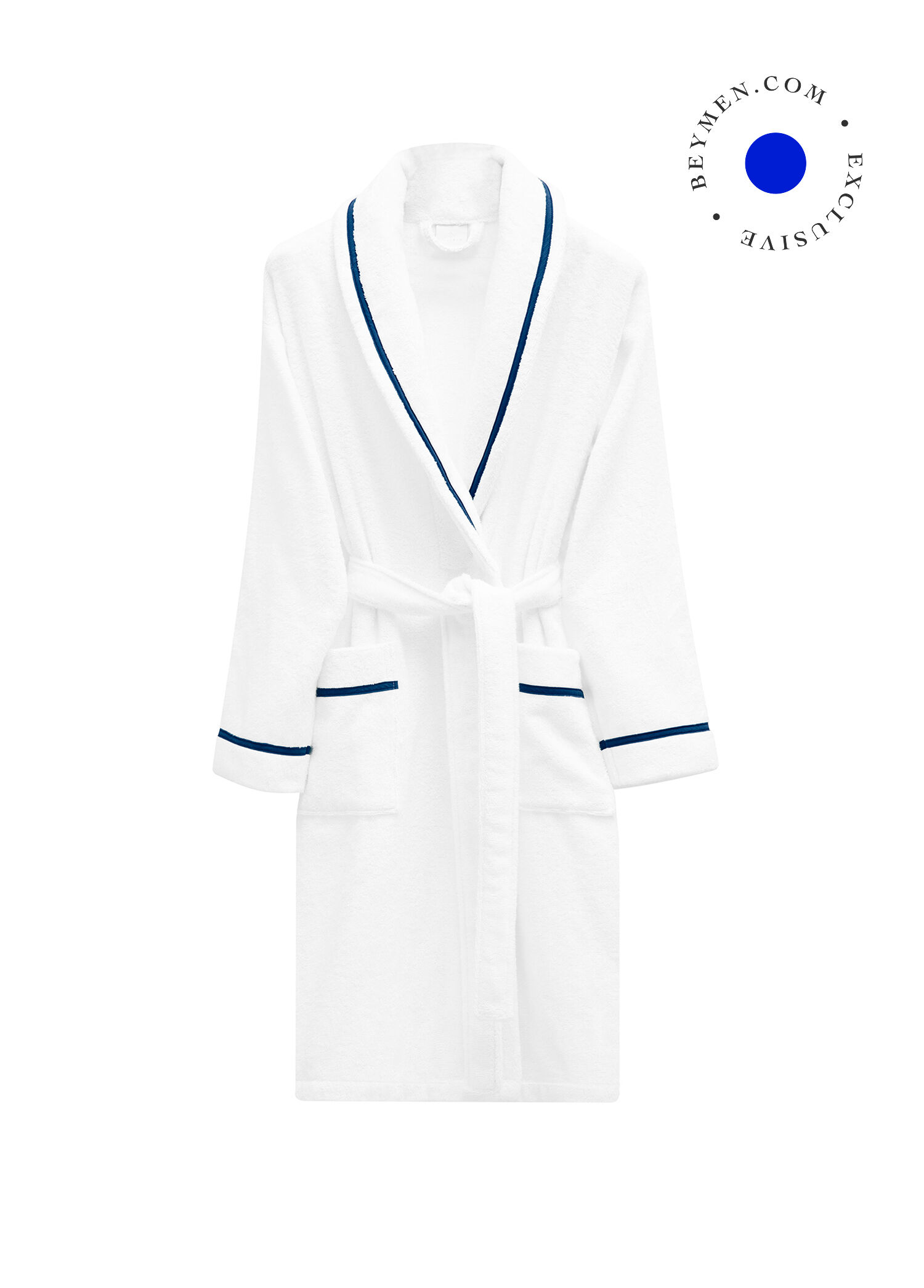 Trio Lacivert Pamuklu Unisex Bornoz