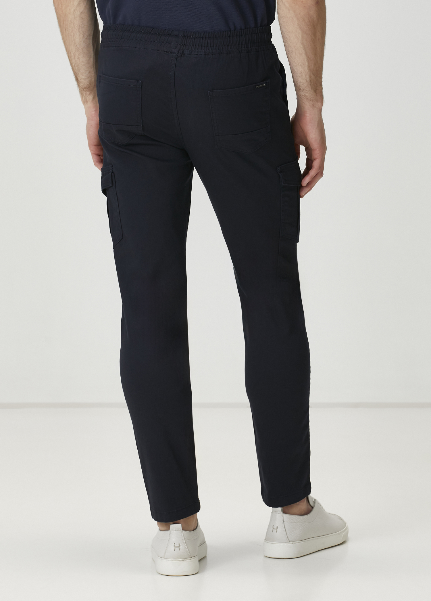 Lacivert Beli Kordonlu Jogger Kargo Pantolon_2