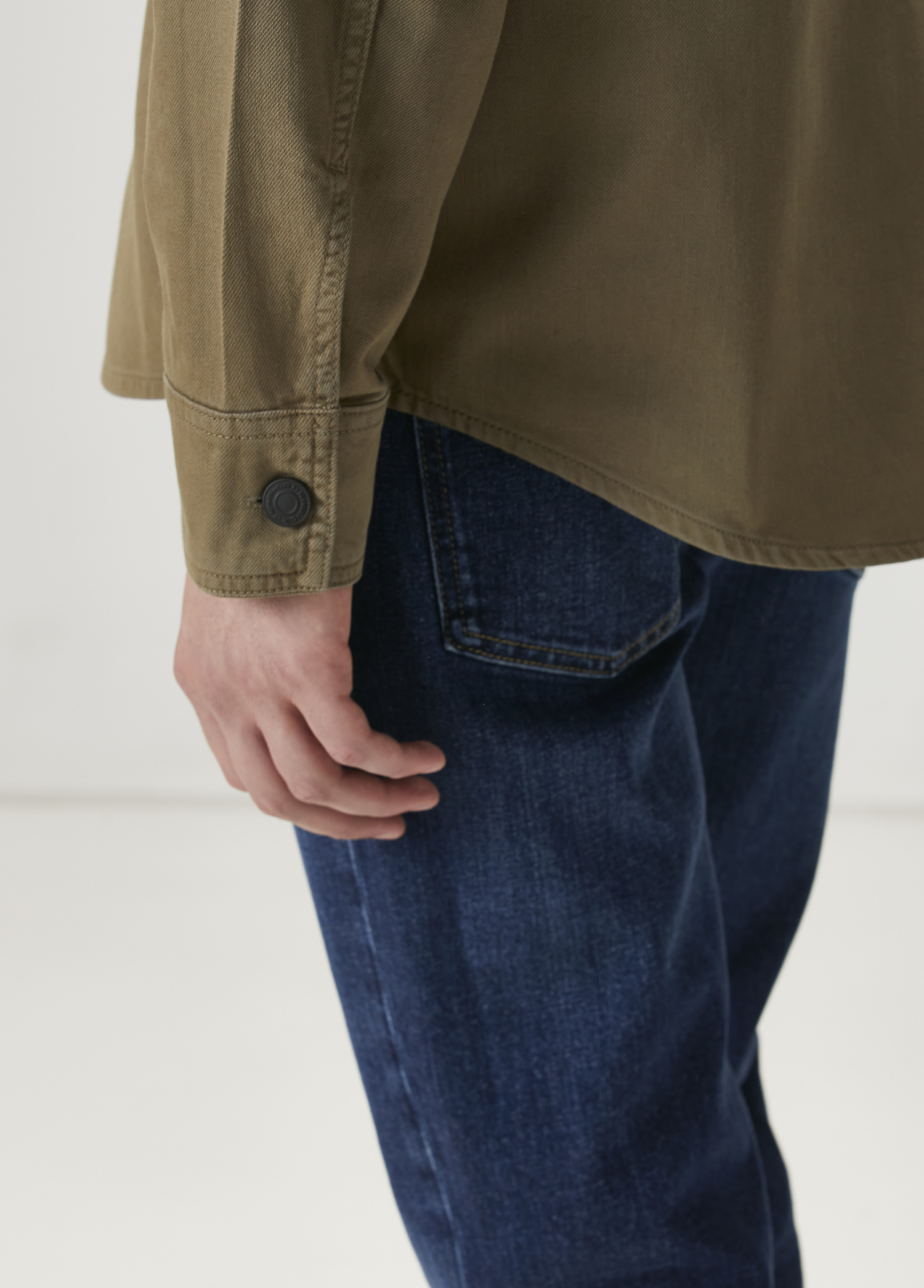 Haki Gabardin Denim Gömlek_6
