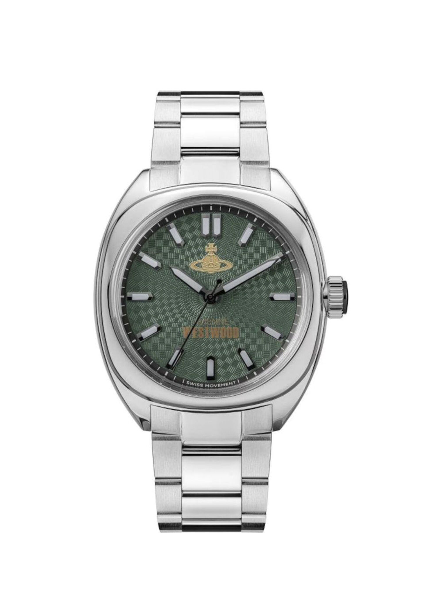 Vivienne Westwood Yeşil Erkek VV300GRSL Metalik Gri Çelik Erkek