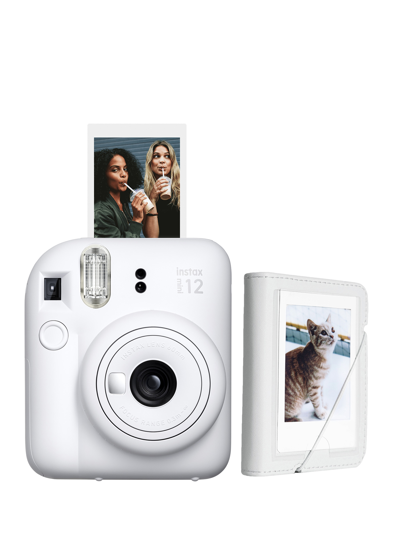 Instax Mini 12 Beyaz Fotoğraf Makinesi + 28'li Mini Albüm Seti