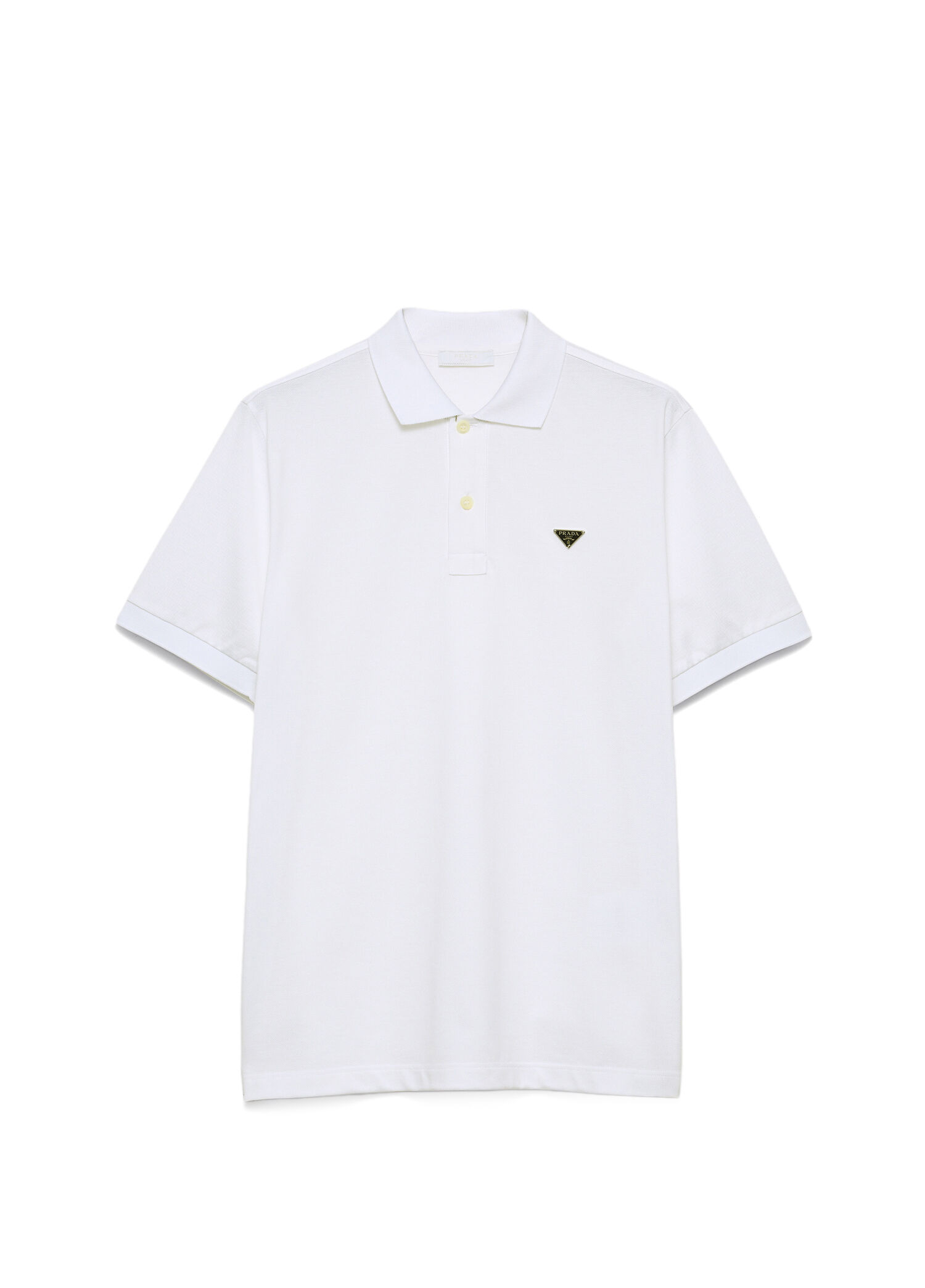 Beyaz Pike Polo Yaka Dar Kesim Kısa Kollu Erkek T-shirt