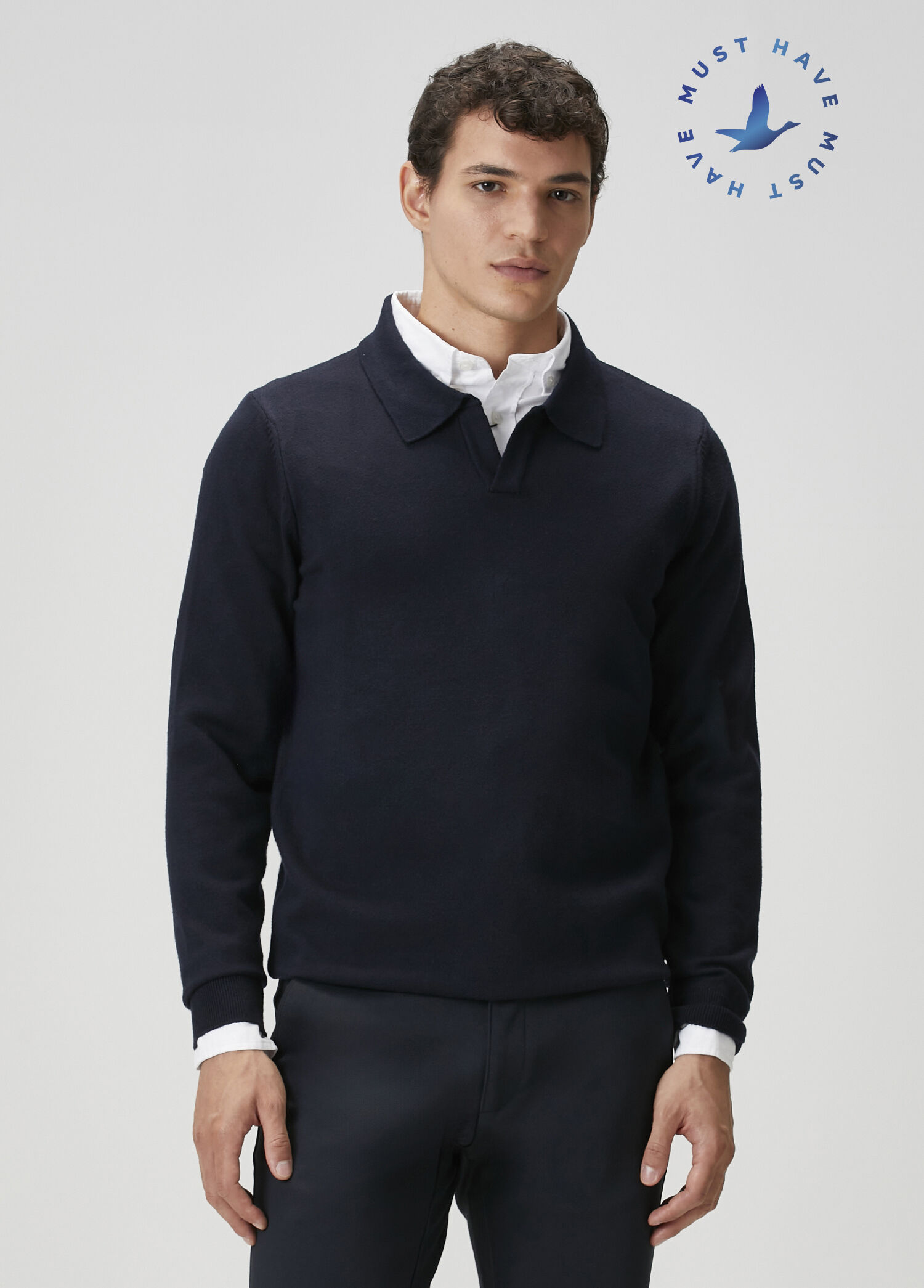 Lacivert Polo Yaka Triko