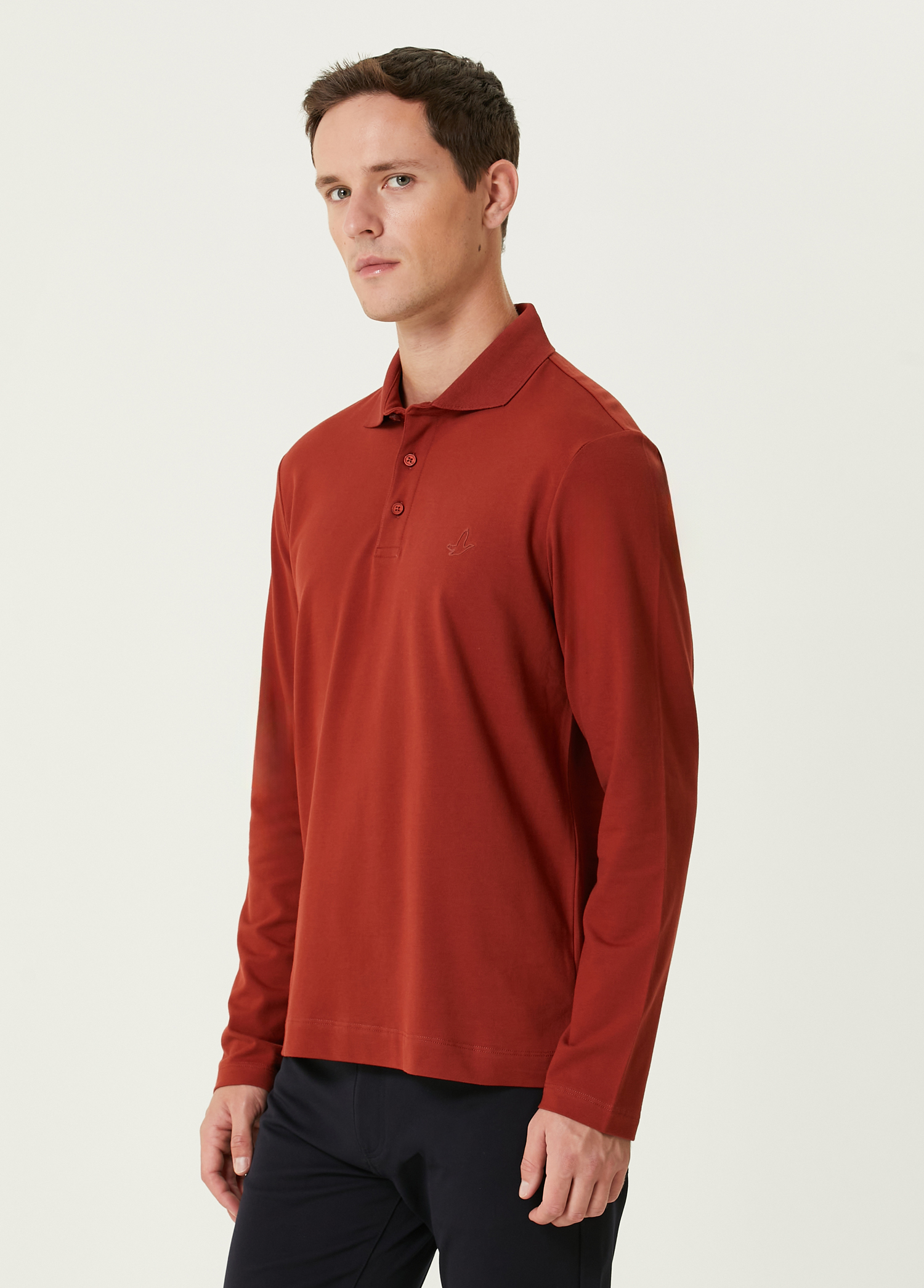 Comfort Fit Turuncu Polo Sweatshirt_3