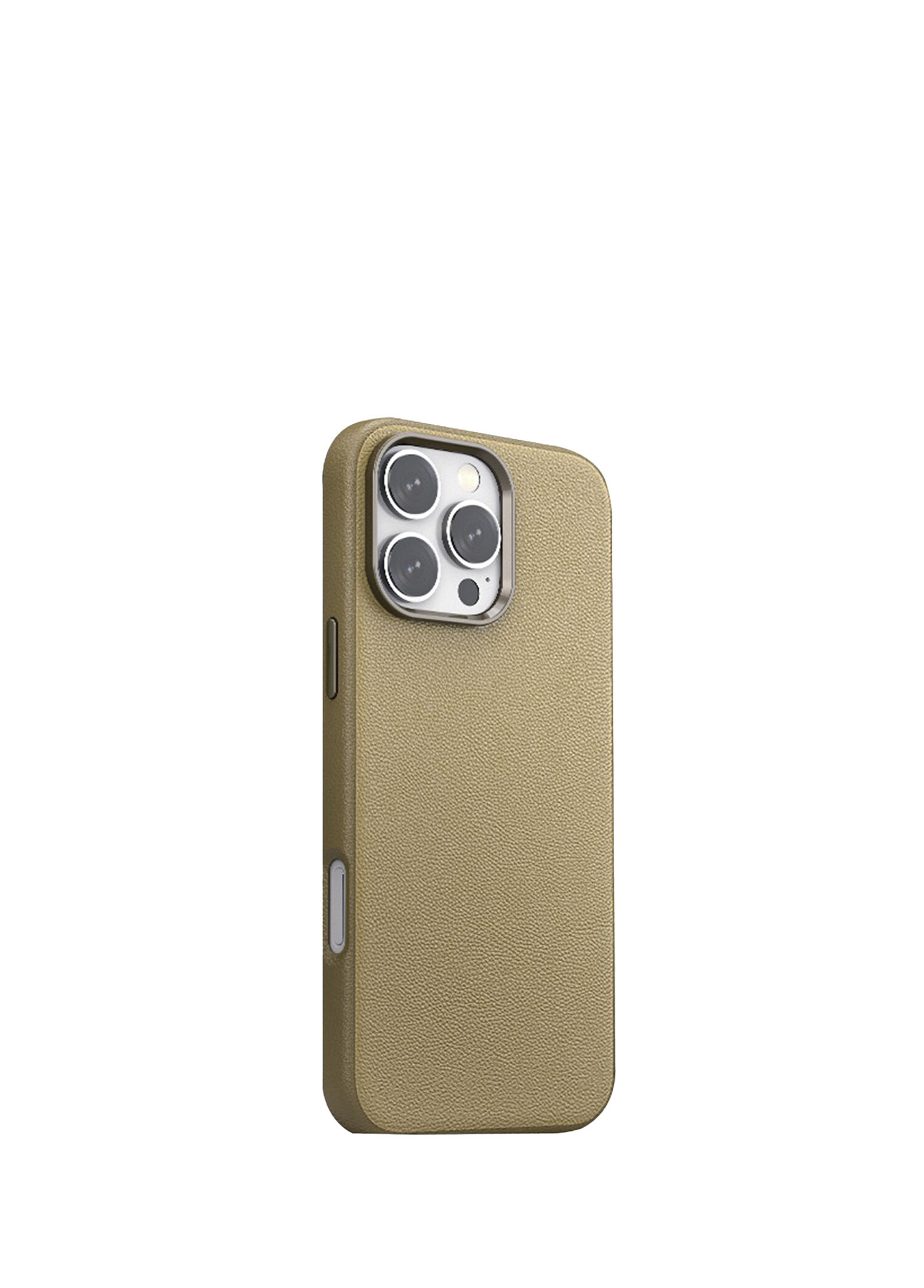 iPhone 16 Pro Leather Magsafe Kılıf Titanium Gold