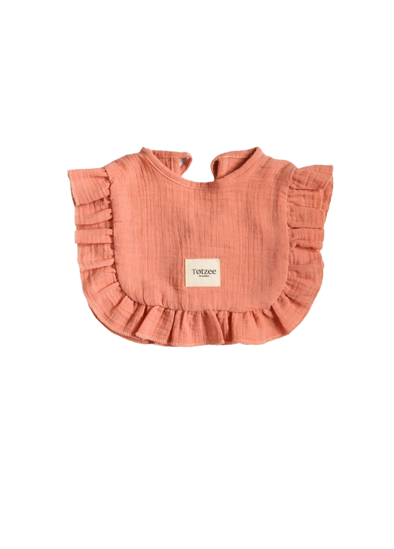Mercan Müslin Fırfırlı Unisex Bebek Mama Önlüğü