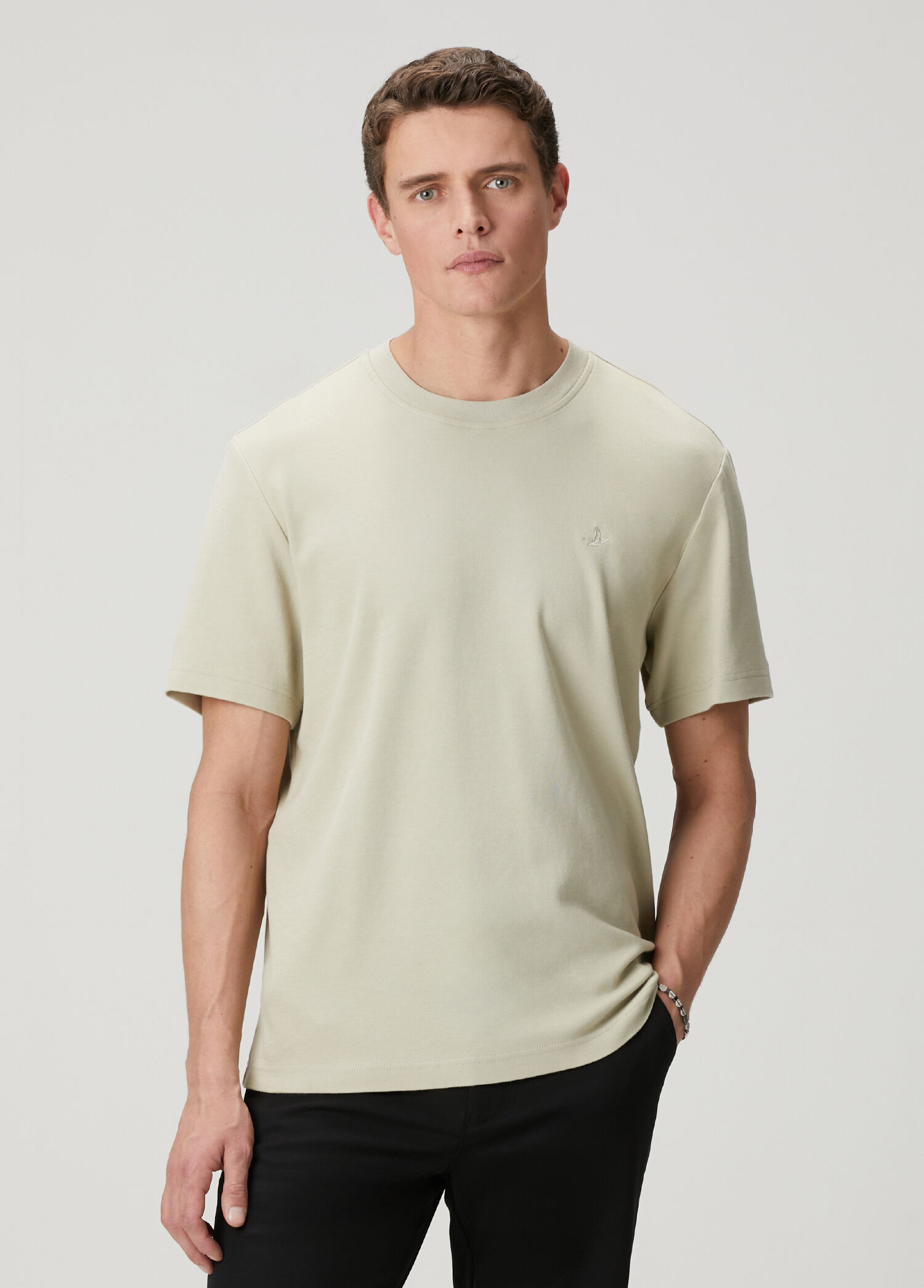 Çağla Relax Fit Interlock Basic T-shirt