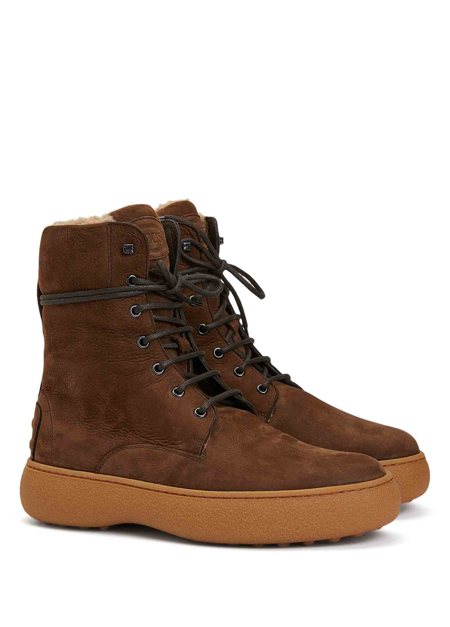 Heritage Lace Up Tods Wedge Boots Tods Mens W G Heritage Brown