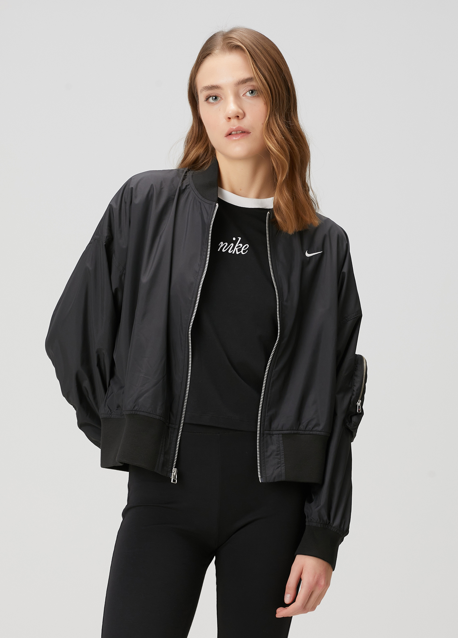 Essential Siyah Bomber Ceket