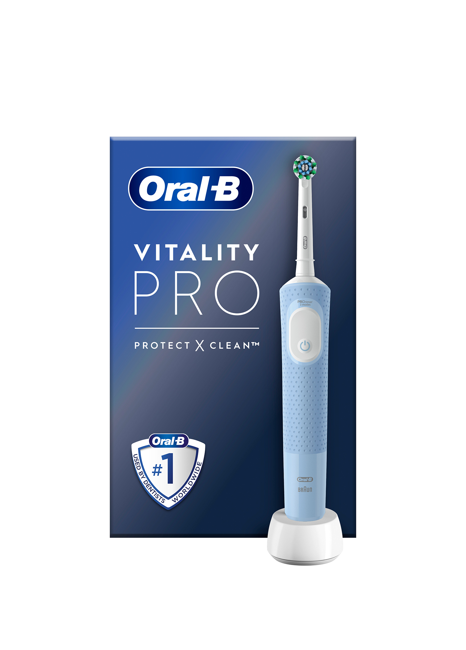 D103 Vitality Pro Cross Action Mavi Şarjlı Diş Fırçası